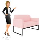 Poltrona Namoradeira 2 Lugares Base Industrial Preta Maressa