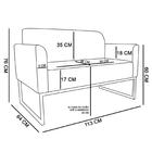 Poltrona Namoradeira 2 Lugares Base Industrial Preta Maressa