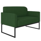 Poltrona Namoradeira 2 Lugares Base Industrial Preta Maressa