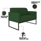 Poltrona Namoradeira 2 Lugares Base Industrial Preta Maressa