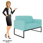 Poltrona Namoradeira 2 Lugares Base Industrial Preta Maressa