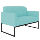 Poltrona Namoradeira 2 Lugares Base Industrial Preta Maressa