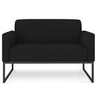 Poltrona Namoradeira 2 Lugares Base Industrial Preta Maressa