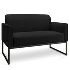 Poltrona Namoradeira 2 Lugares Base Industrial Preta Maressa