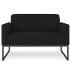 Poltrona Namoradeira 2 Lugares Base Industrial Preta Maressa