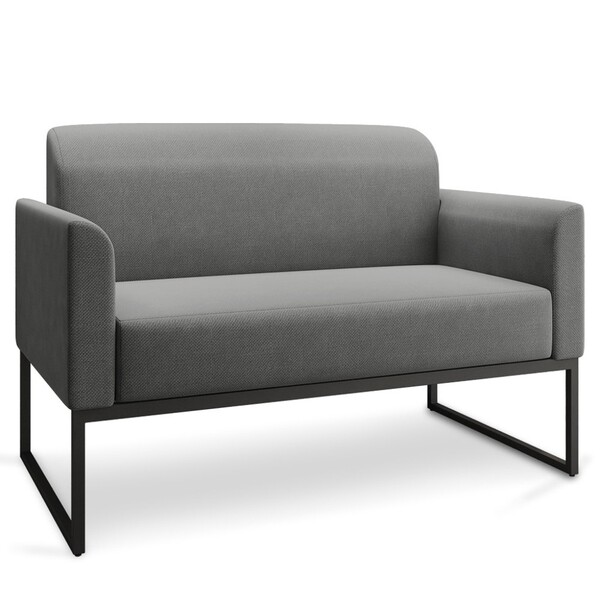 Poltrona Namoradeira 2 Lugares Base Industrial Preta Maressa