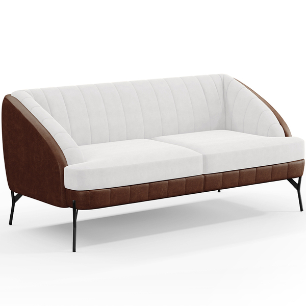 Poltrona Namoradeira 2 Lugares Coral D02 Corano Branco C-12 C