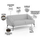 Poltrona Namoradeira 2 Lugares Coral D02 Linho Cinza D-315 -