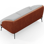 Poltrona Namoradeira 2 Lugares Coral D02 Linho Cinza D-315 Co