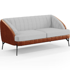 Poltrona Namoradeira 2 Lugares Coral D02 Linho Cinza D-315 Co