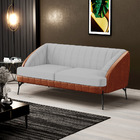 Poltrona Namoradeira 2 Lugares Coral D02 Linho Cinza D-315 Co