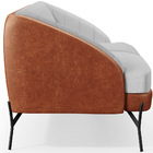 Poltrona Namoradeira 2 Lugares Coral D02 Linho Cinza D-315 Co