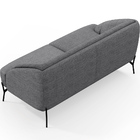 Poltrona Namoradeira 2 Lugares Coral D02 Linho Cinza Escuro C