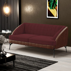 Poltrona Namoradeira 2 Lugares Coral D02 Veludo Marsala C-278