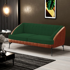 Poltrona Namoradeira 2 Lugares Coral D02 Veludo Verde Musgo C