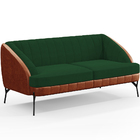 Poltrona Namoradeira 2 Lugares Coral D02 Veludo Verde Musgo C