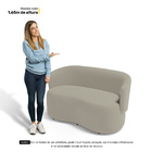 Poltrona Namoradeira Aisha 02 Lugares Orgânica Suede Bege - D