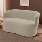 Poltrona Namoradeira Aisha 02 Lugares Orgânica Suede Bege - D