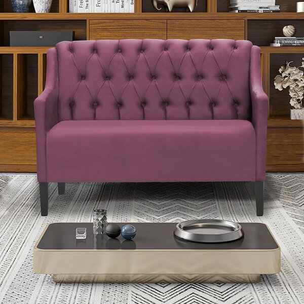 Poltrona Namoradeira Alice Capitonê 2 Lugares  Rosê