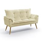 Poltrona Namoradeira Almofadada Beta N-030 Veludo Bege