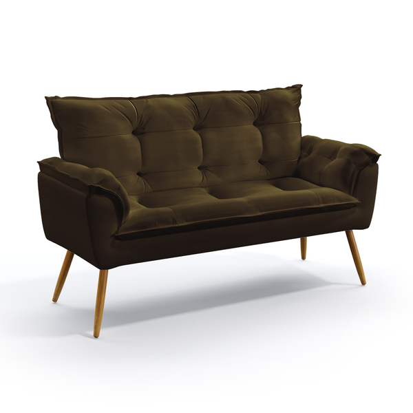 Poltrona Namoradeira Beta / N-027 Veludo Marrom Chocolate