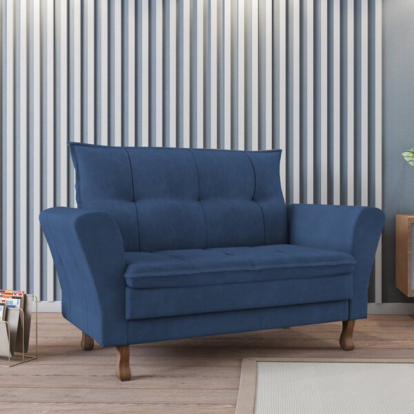 Poltrona Namoradeira Classic 2 Lugares Veludo  Azul