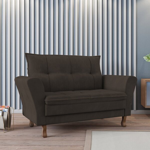Poltrona Namoradeira Classic 2 Lugares Veludo  Marrom