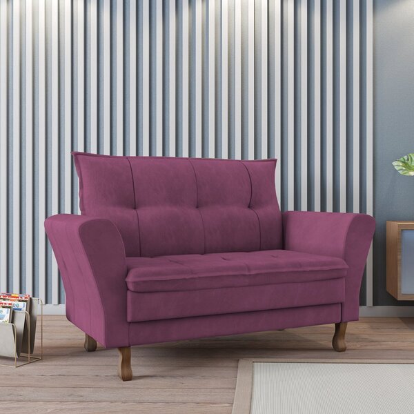 Poltrona Namoradeira Classic 2 Lugares Veludo  Rosê