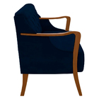 Poltrona Namoradeira Decorativa 2 Lugares Braços Em Madeira H