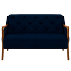 Poltrona Namoradeira Decorativa 2 Lugares Braços Em Madeira H