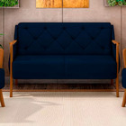 Poltrona Namoradeira Decorativa 2 Lugares Braços Em Madeira H