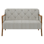 Poltrona Namoradeira Decorativa 2 Lugares Braços Em Madeira H