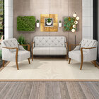 Poltrona Namoradeira Decorativa 2 Lugares Braços Em Madeira H