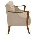 Poltrona Namoradeira Decorativa 2 Lugares Braços Em Madeira H