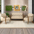 Poltrona Namoradeira Decorativa 2 Lugares Braços Em Madeira H