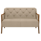 Poltrona Namoradeira Decorativa 2 Lugares Braços Em Madeira H