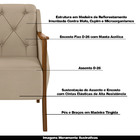 Poltrona Namoradeira Decorativa 2 Lugares Braços Em Madeira H