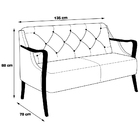 Poltrona Namoradeira Decorativa 2 Lugares Braços Em Madeira H