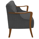 Poltrona Namoradeira Decorativa 2 Lugares Braços Em Madeira H