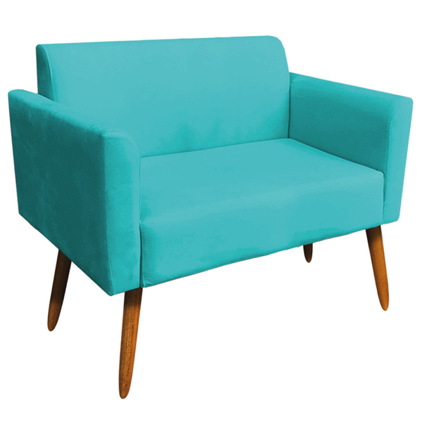 Poltrona Namoradeira Decorativa Isabella Pés Palito Madeira S