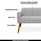 Poltrona Namoradeira Decorativa Pés Palito Karen Linho Cinza