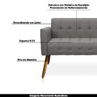 Poltrona Namoradeira Decorativa Pés Palito Karen Linho Grafit