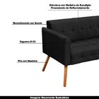 Poltrona Namoradeira Decorativa Pés Palito Karen Suede Preto