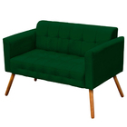 Poltrona Namoradeira Decorativa Pés Palito Karen Suede Verde