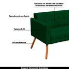 Poltrona Namoradeira Decorativa Pés Palito Karen Suede Verde
