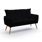 Poltrona Namoradeira Estofada Beta N-024 Veludo Preto Aradecor