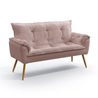 Poltrona Namoradeira Estofada Decorativa Beta Com Pés Palito