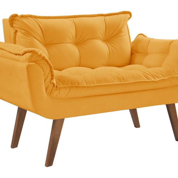 Poltrona Namoradeira Opala Pé Palito Amarelo