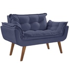 Poltrona Namoradeira Opalla Base Palito Azul Bic