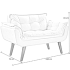 Poltrona Namoradeira Opalla Suede Base Palito Preto